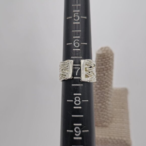 Size 7 Sterling Silver Braided Open Style Thick Band Ring A3589 - Picture 5 of 7